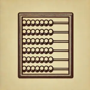 Illustration vintage d’un boulier chinois, représentant le calcul d’un revenu équivalent au SMIC pour un auto-entrepreneur