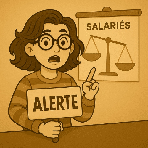 Illustration avatar qui alerte sur un risque de recul des droits sociaux pour les indépendants.