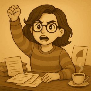 Mon avatar vintage lève le poing pour contester la réforme TVA.