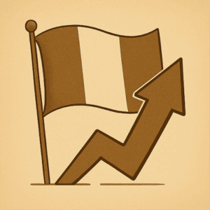 Illustration sepia vintage d’un drapeau français et d’une flèche pointant vers le haut, symbolisant la volonté de combler le retard en matière d’entrepreneuriat